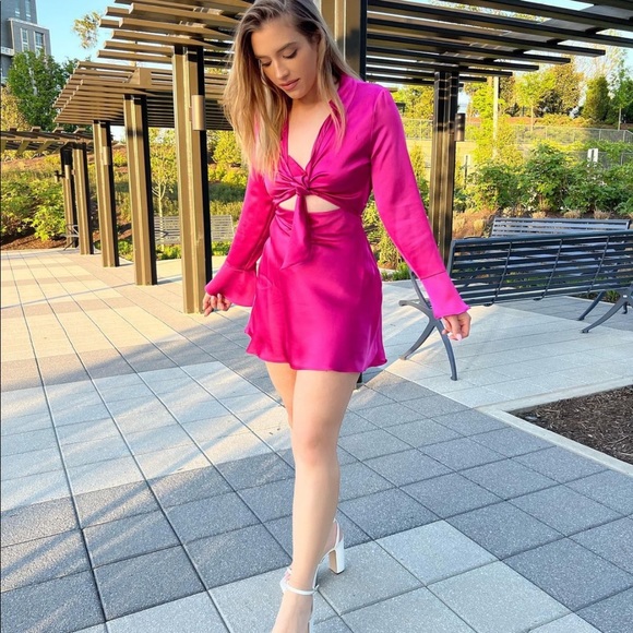 Zara SATIN EFFECT MINI DRESS - Picture 7 of 16